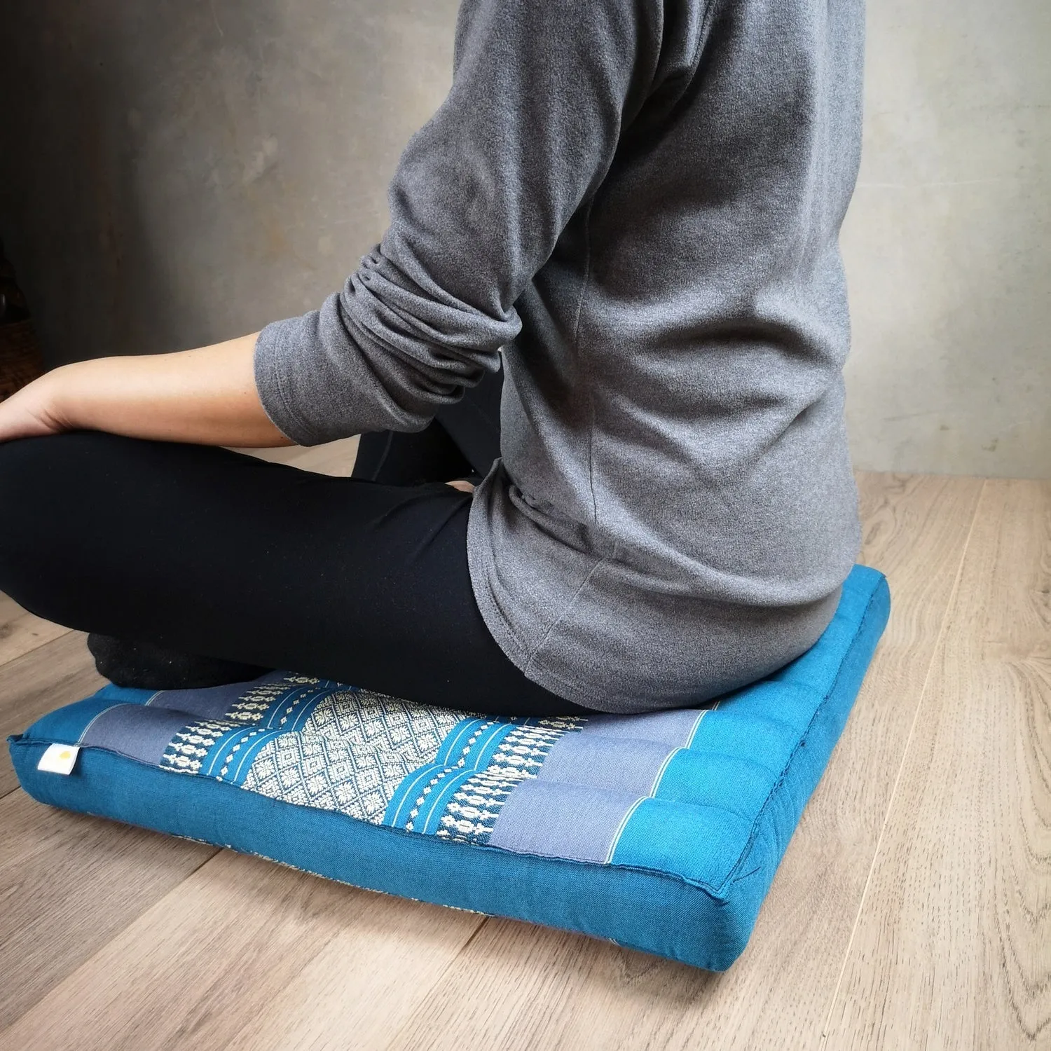 Thai kapok cushion Meditation Cushion   Seating Block Set BlueFoldable Meditation Cushion   Seating Block Set