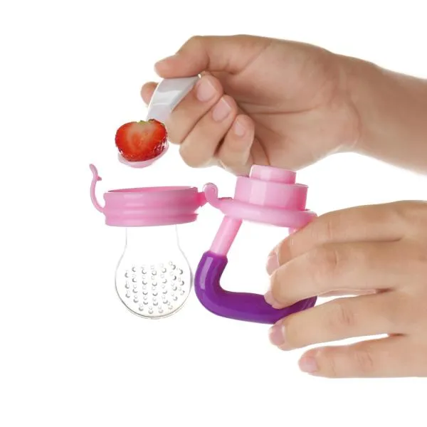 THE LITTLE LOOKERS Infant Squeezy Food Grade Silicone 90ml Bottle Feeder & Silicone Food/ Fruit Pacifier/Nibbler/Soother for Babies/Kids/Children