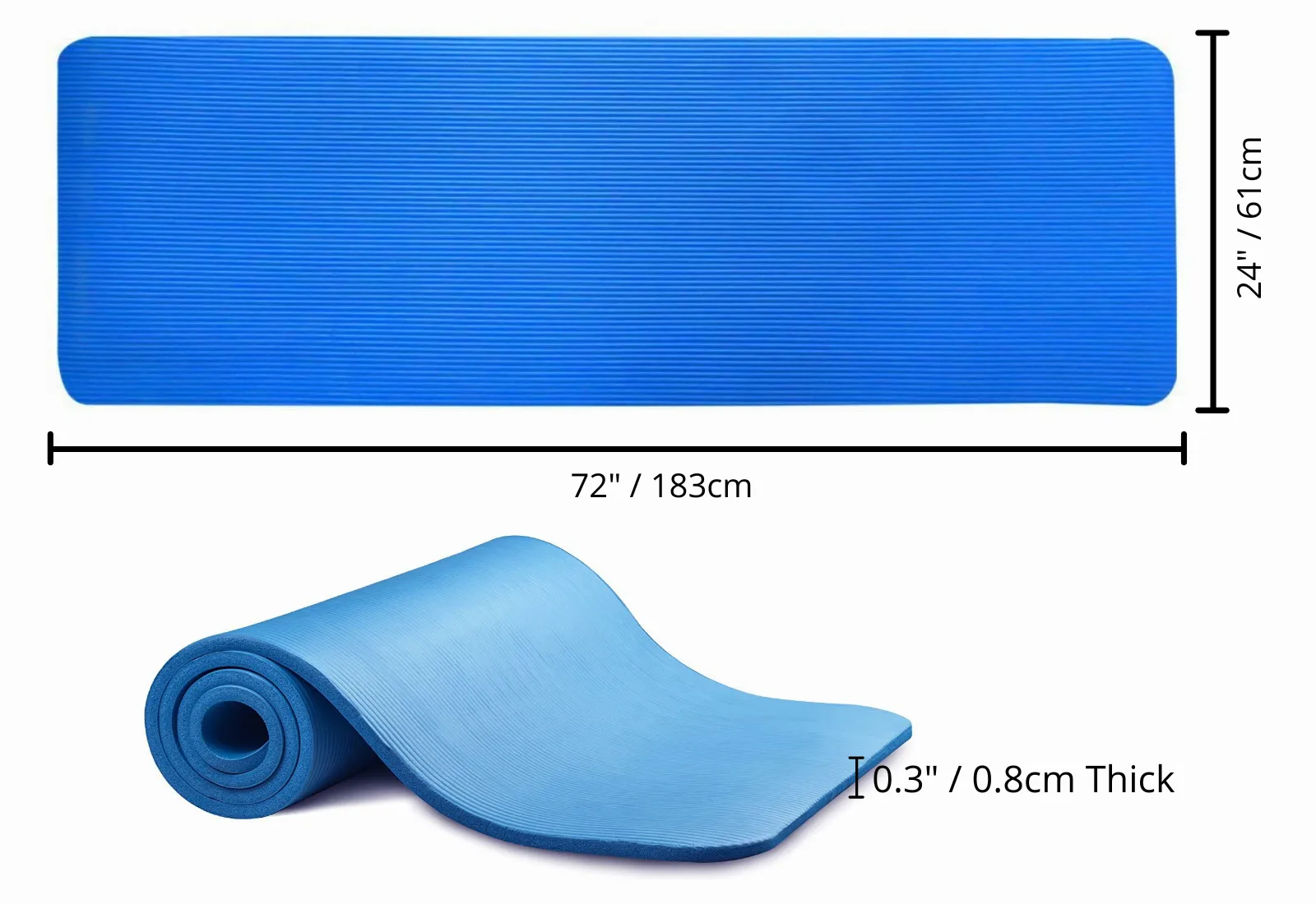 Thick Yoga and Pilates Exercise Mat