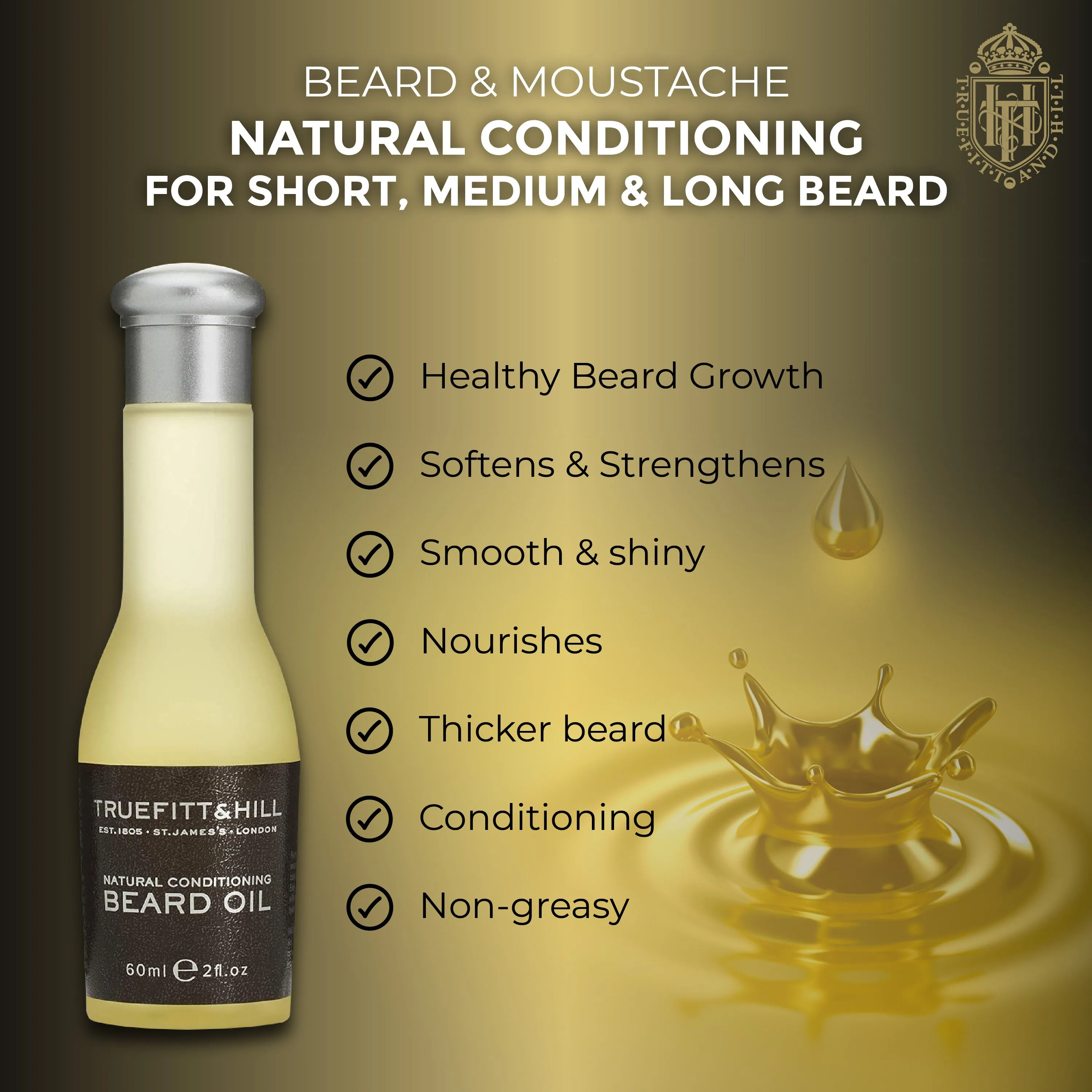 Truefitt & Hill Natural Conditioning Beard Oil 60ml