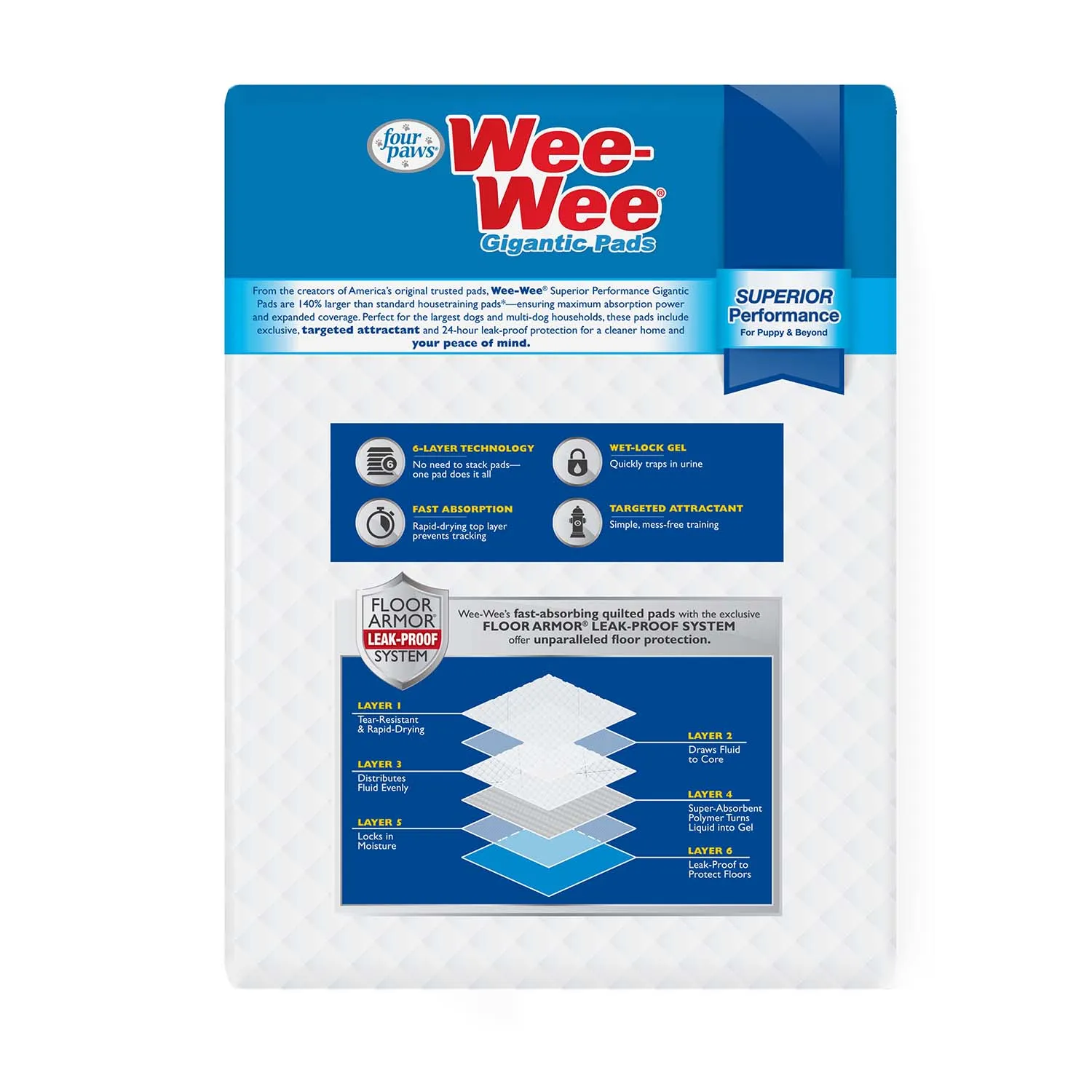 Wee-Wee Superior Performance Gigantic Dog Pee Pads