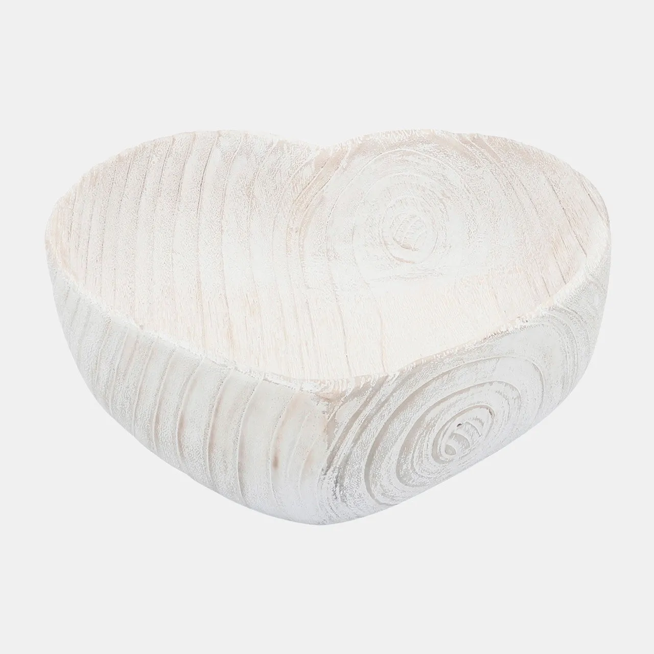 Wood, S/2 9/10" Heart Bowls, White